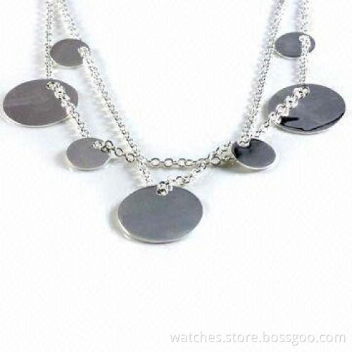 Fashion Necklace with Chrome Plating and Pendant, Made of Zinc Alloy, Unique, OEM/ODM is Welcome